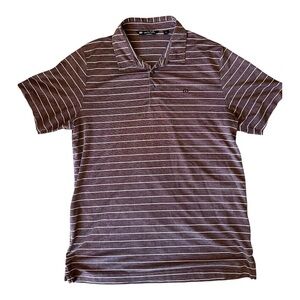 Travis Mathew Men’s S/S Burgundy Striped Golf Polo Shirt XL - Like New